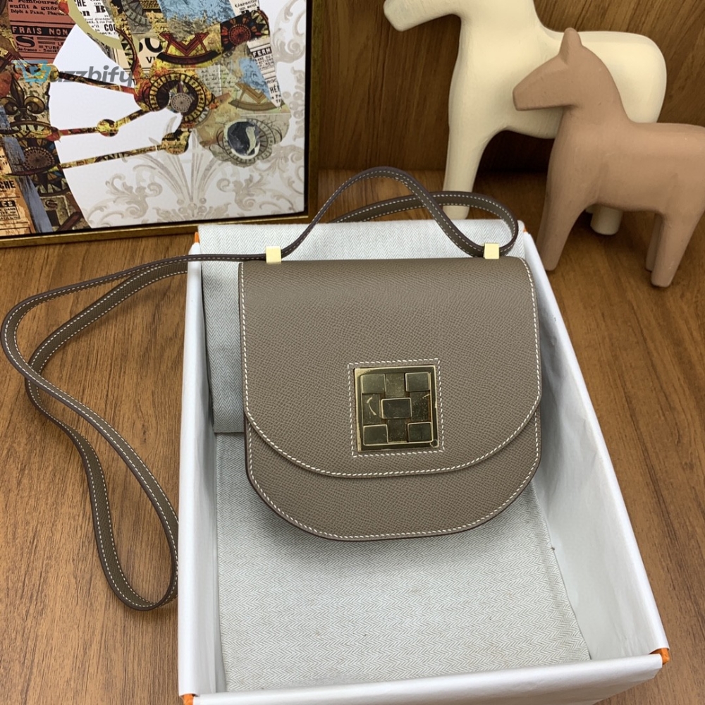 Hermes Mosaique 17 Grey, Gold Toned Hardware Bag For Women, Women’s Handbags, Shoulder Bags 6.7in/17cm 