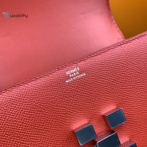 Hermes Mosaique 17 Red Silver Toned Hardware Bag For Women Womens Handbags Shoulder Bags 6.7In17cm