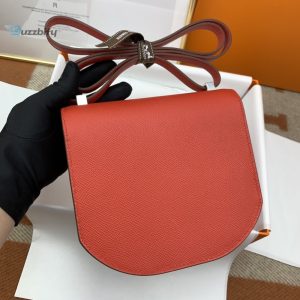 Hermes Mosaique 17 Red Silver Toned Hardware Bag For Women Womens Handbags Shoulder Bags 6.7In17cm