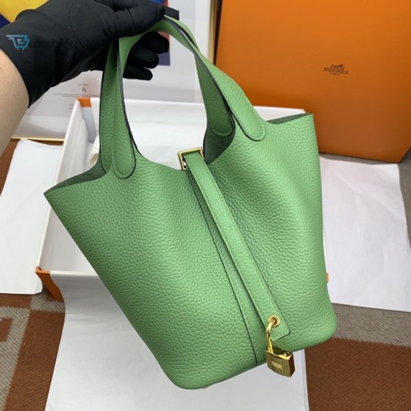 hermes picotin lock 18 bag light green with goldtoned hardware for women womens handbags 7 11