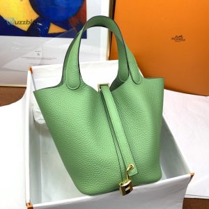 hermes picotin lock 18 bag light green with goldtoned hardware for women womens handbags 7