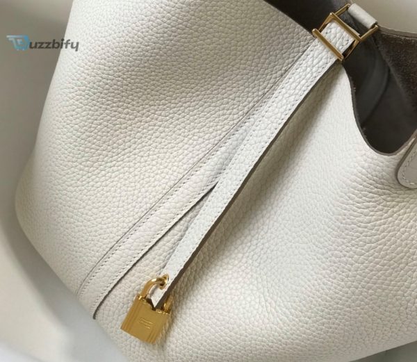 hermes picotin lock 18 white bag with goldtoned hardware for women womens handbags 7 3