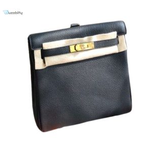 Charming Hermes Jige pouch in navy blue box leather