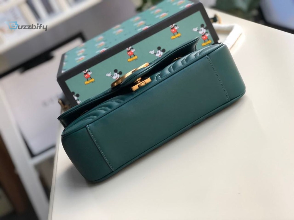Gucci handle Marmont Matelassé Mini Bag Green Matelassé Chevron For Women 8.5in/22cm GG 446744 