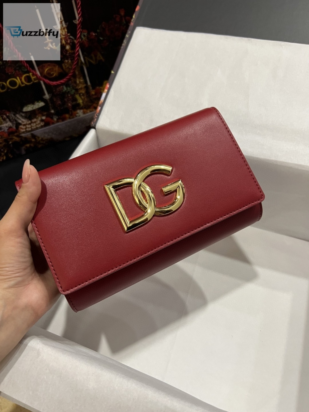 Dolce & Gabbana 3.5 Clutch Burgundy For Women 8.3in/21cm DG  