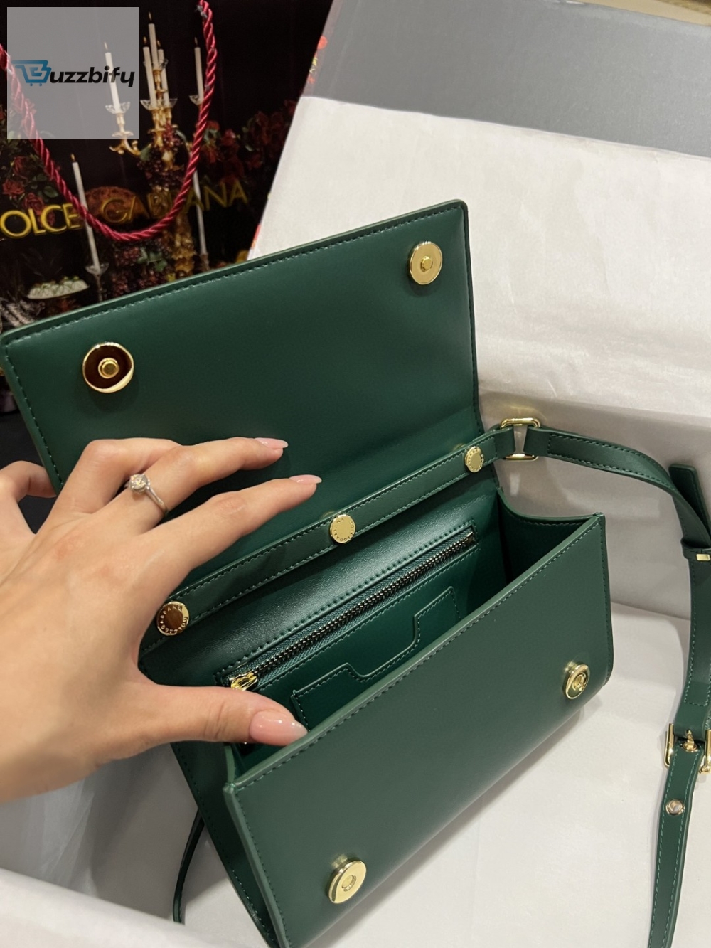 Dolce & Gabbana 3.5 Clutch Green For Women 8.3in/21cm DG  