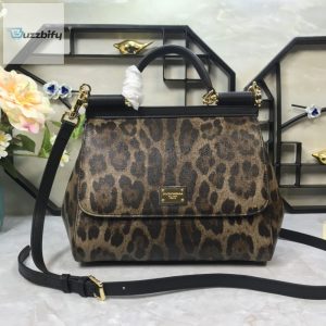 dolce gabbana leopard print medium sicily top handle bag muticolour for women 9
