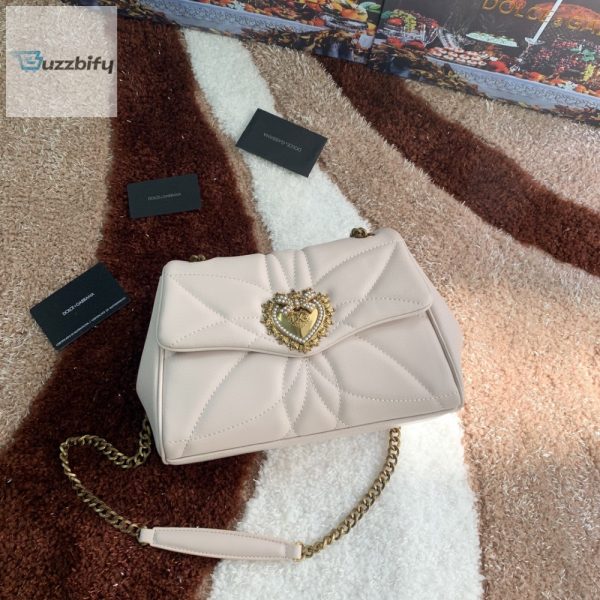 dolce gabbana medium devotion shoulder bag in quilted nappa white for women 10 9