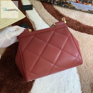 dolce gabbana medium sicily bag in quilted burgundy for women 10 15