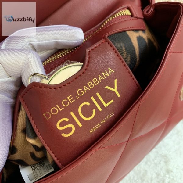 dolce high gabbana medium sicily bag in quilted burgundy for women 10 2