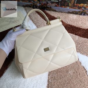 dolce gabbana medium sicily bag in quilted white for women 10