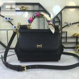 dolce gabbana medium sicily handbag in dauphine black for women 10