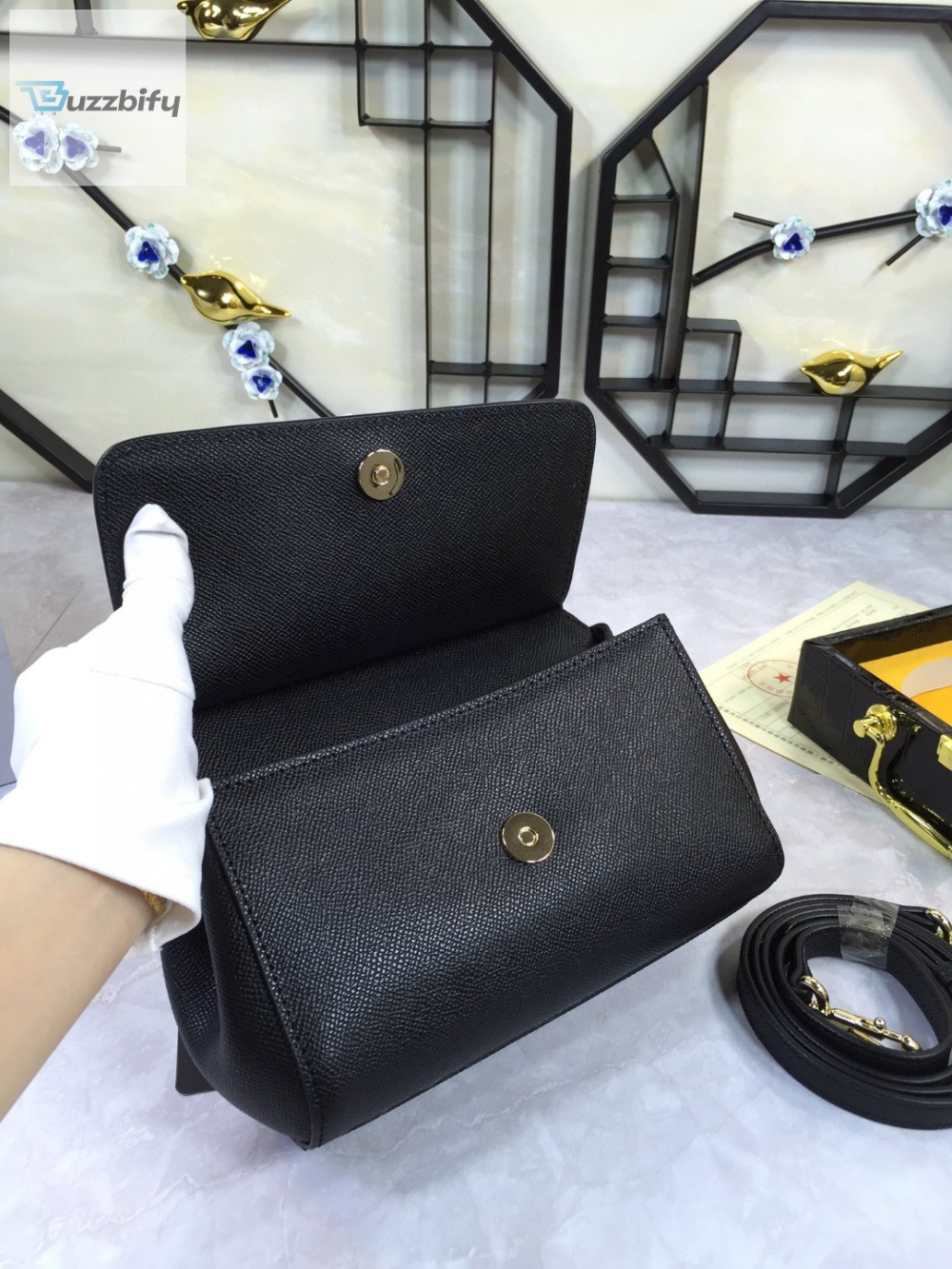 Dolce roll & Gabbana Medium Sicily Handbag In Dauphine Black For Women 10.2in/26cm DG  BB4347A100180999 