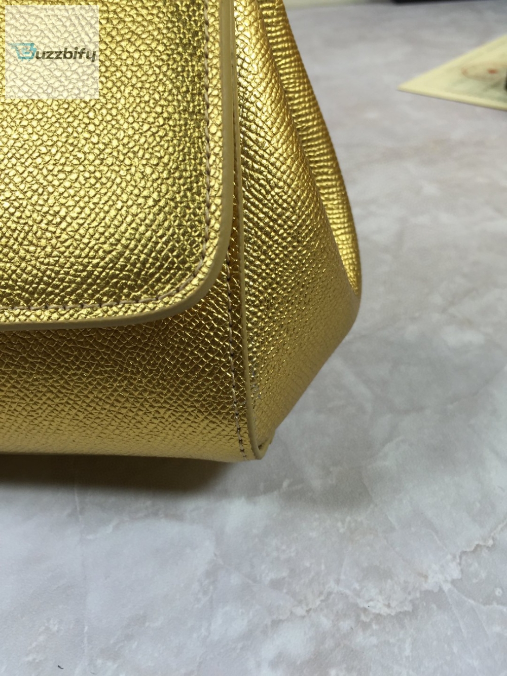 Dolce  Gabbana Medium Sicily Handbag In Dauphine Gold For Women 10.2In26cm Dg