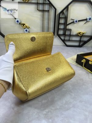 dolce gabbana medium sicily handbag in dauphine gold for women 10 10