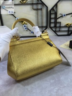 dolce gabbana medium sicily handbag in dauphine gold for women 10 12