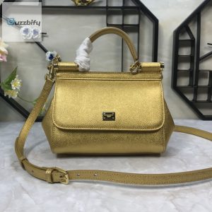 dolce gabbana medium sicily handbag in dauphine gold for women 10