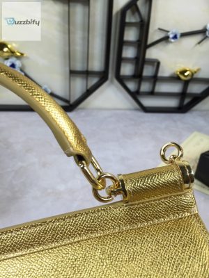 dolce gabbana medium sicily handbag in dauphine gold for women 10 8