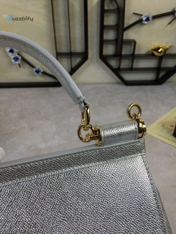 dolce gabbana medium sicily handbag in dauphine silver for women 10 10