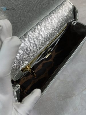 dolce gabbana medium sicily handbag in dauphine silver for women 10 9