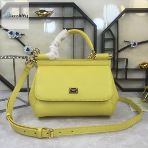 dolce gabbana medium sicily handbag in dauphine yellow for women 10