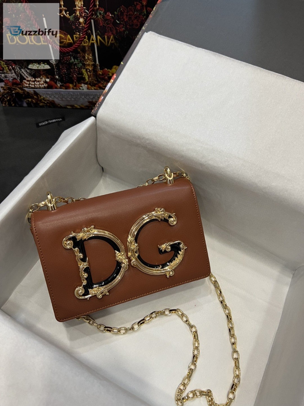 Dolce mit & Gabbana Nappa DG Girls Shoulder Bag Brown For Women 8.3in/21cm DG  