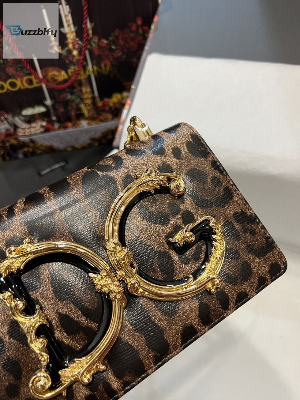Dolce & Gabbana Nappa DG Girls Shoulder Bag Leo Print For Women 8.3in/21cm DG 