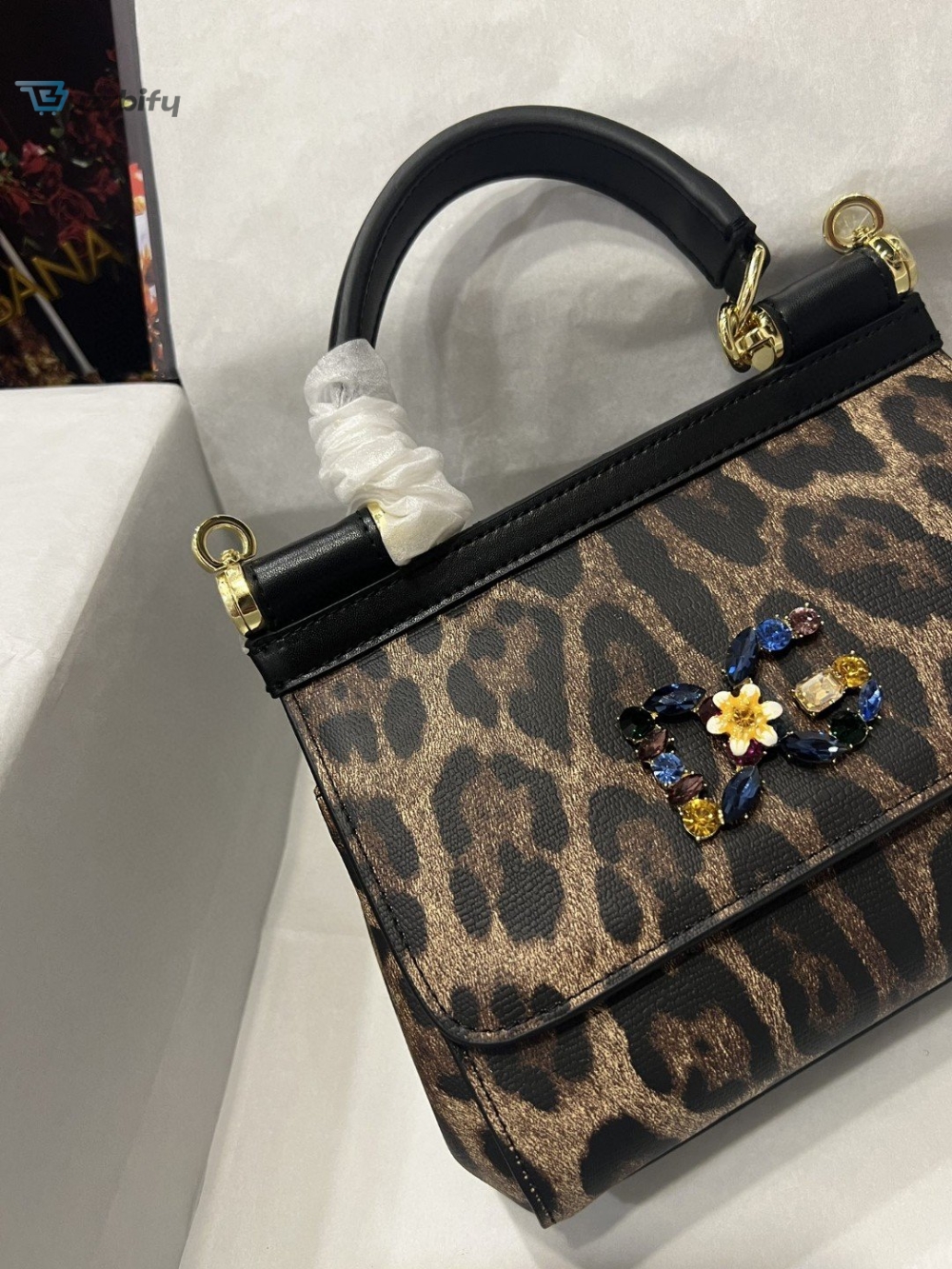 Dolce & Gabbana Sicily Bag In Leopard-Print Pony Hair Multicolour For Women 7.9in/20cm DG 