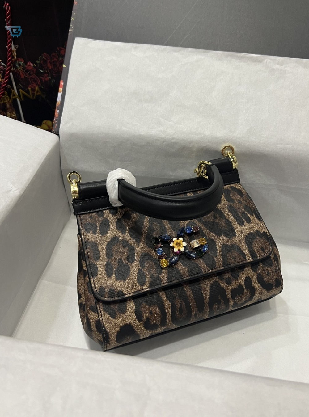 Dolce & Gabbana Sicily Bag In Leopard-Print Pony Hair Multicolour For Women 7.9in/20cm DG 
