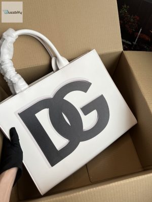 dolce gabbana small dg daily shopper with dg logo print white for women 14
