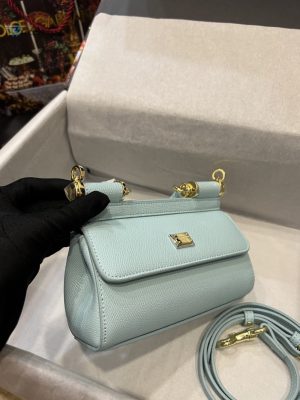 dolce gabbana small sicily bag in dauphine azure for women 7 1