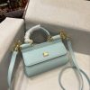 dolce gabbana small sicily bag in dauphine azure for women 7
