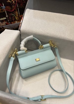 dolce gabbana small sicily bag in dauphine azure for women 7
