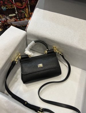 dolce gabbana small sicily bag in dauphine black for women 7
