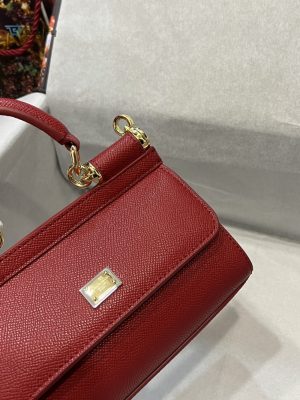 dolce gabbana small sicily bag in dauphine red for women 7 3