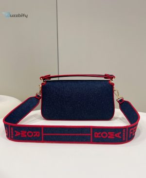 fendi baguette blue denim red border bag for woman 46cm 40in buzzbify 4 4