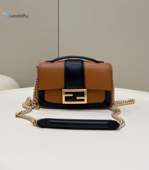 fendi baguette chain brown and black bag for woman 19cm7