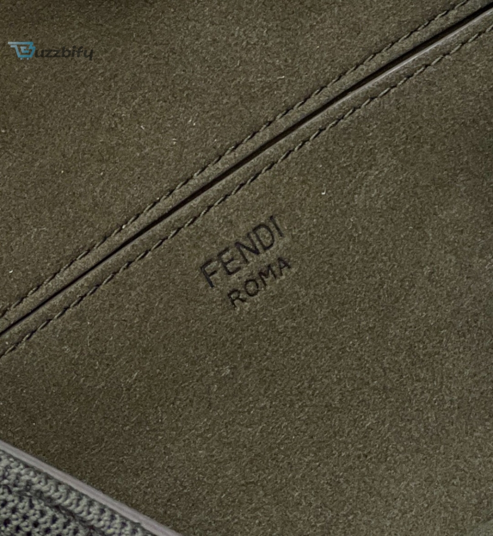 Fendi SHORTS Baguette Chain Midi Green FF Fabric Bag For Woman 14.5cm/6in 8BR793AHW5F1F2L 