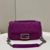 fendi baguette chain midi purple ff fabric bag for woman 14