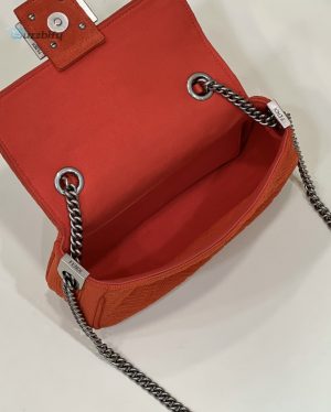 fendi baguette chain midi red ff fabric bag for woman 14 13