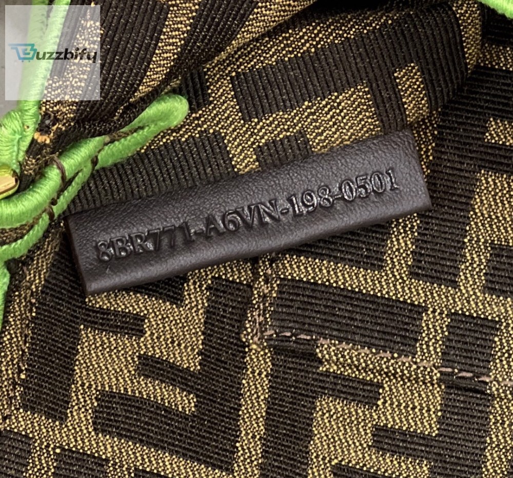 Fendi Baguette Small Brown Fabric Green BWomen Bag For Woman 18cm/7in 