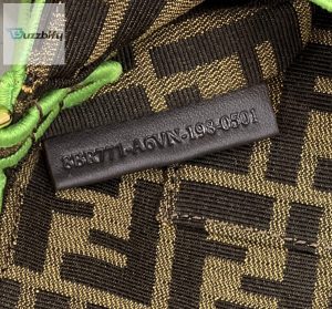 Fendi Baguette Small Brown Fabric Green BWomen Bag For Woman 18Cm7in