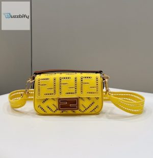 fendi baguette yellow with embroidery small bag for woman 4 4cm8in buzzbify 4 4