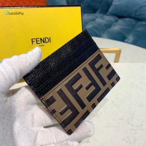 Fendi Black Leather Forever case fendi Slides