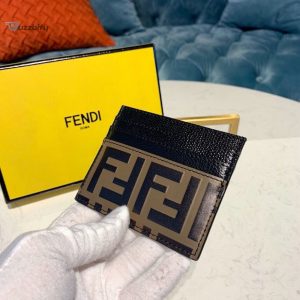 Fendi logo stamp trifold wallet