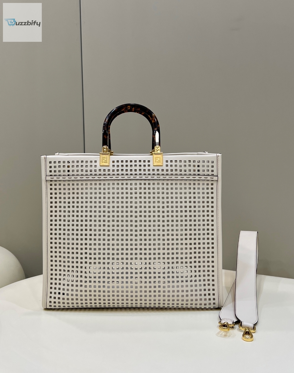 Fendi First Fendi First Sunshine Medium Two-toned perforated Bag For Woman 37cm/14.5in 
