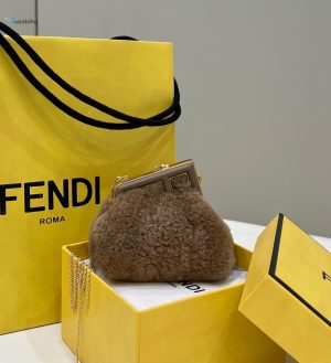 fendi Match mini brown mink bag for woman 11 14