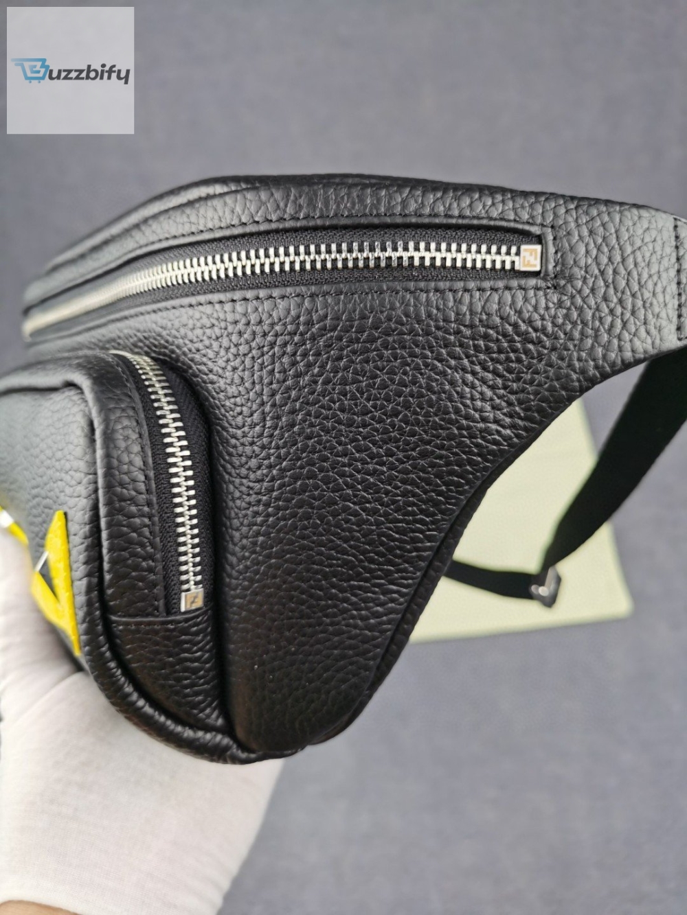 Fendi amp Little Monster Belt Bag Black/Yellow For Men, Men’s Bags 7.9in/20cm FF 