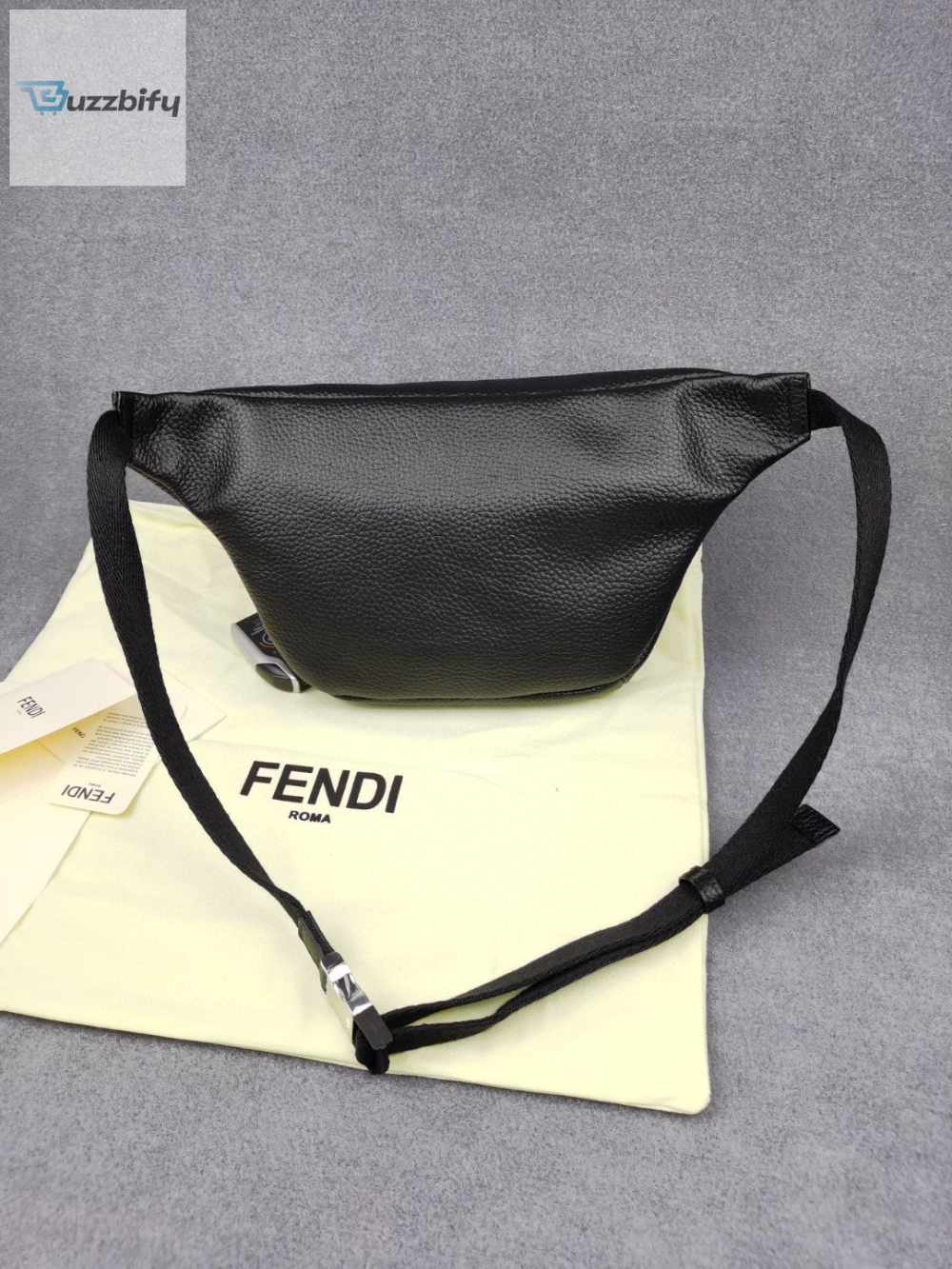 Fendi amp Little Monster Belt Bag Black/Yellow For Men, Men’s Bags 7.9in/20cm FF 