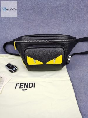 Fendi amp Zucca handbag in brown and black monogram canvas and black leather
